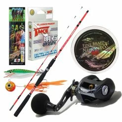 Καλάμι EGI MASTER RD + Μηχανισμός TAI CAST + Νήμα + Πετονιά Fluorocarbon + Πλάνος + Τσαπαρί + Καλαμαριέρα
