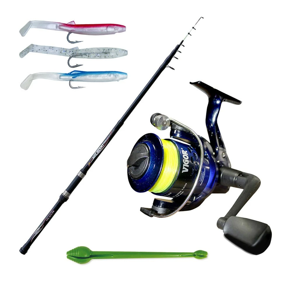 Καλάμι HD BOAT 1.80 + Μηχανισμός VIGOR SL40 FD + Πετονιά + Σιλικονούχα χελάκια + Απαγκιστρωτής 1 Καλάμι HD BOAT 1.80 + Μηχανισμός VIGOR SL40 FD + Πετονιά + Σιλικονούχα χελάκια + Απαγκιστρωτής